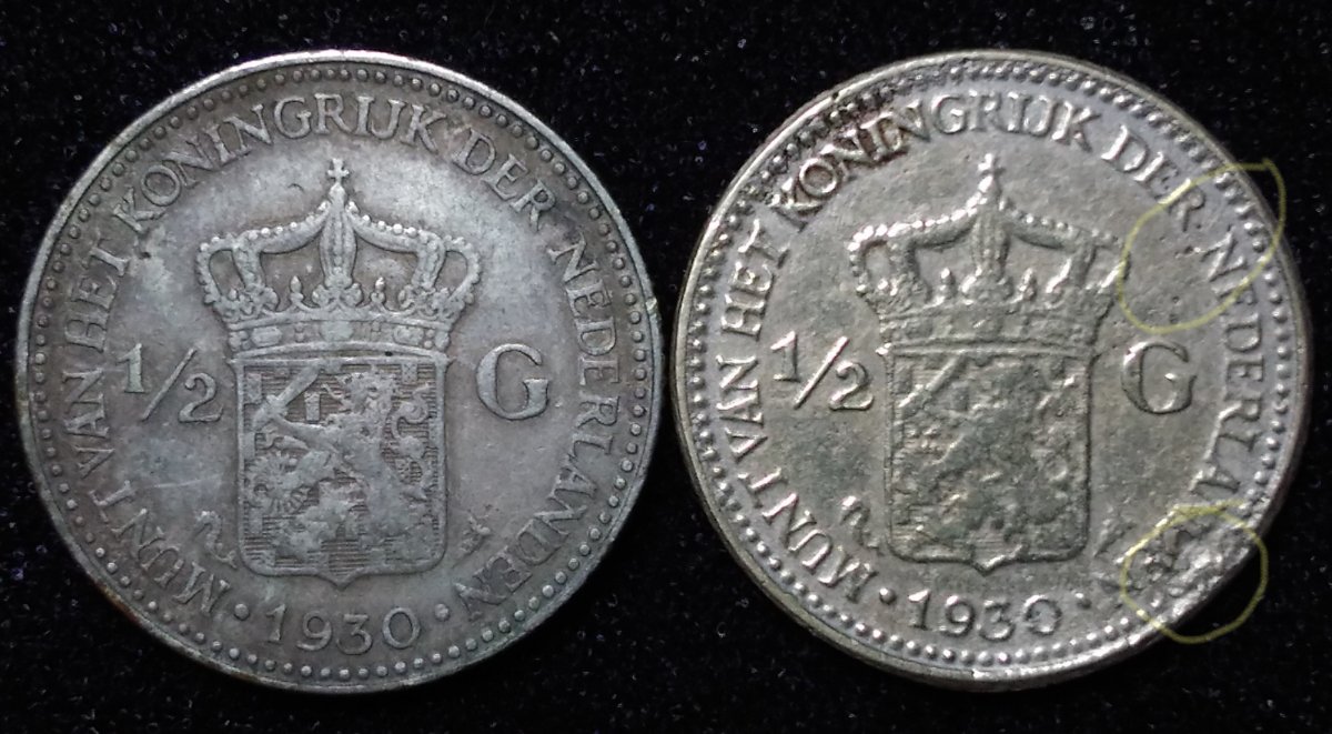 Comparison-Of-A-Genuine-And-A-Fake-1930-Netherlands-1/2-Gulden